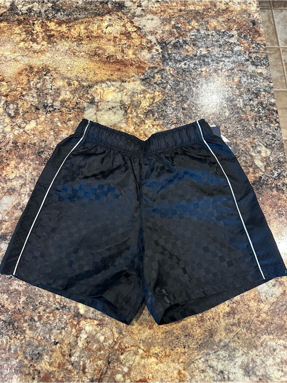 DSG Black Athletic Shorts with White Side Piping